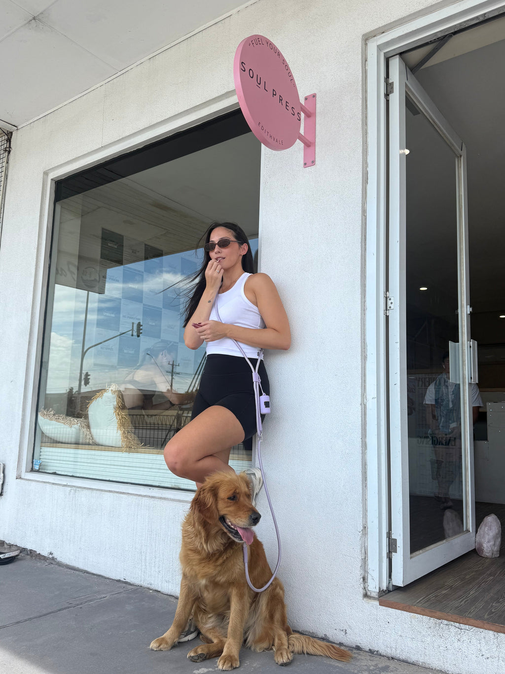 Sunset lilac hands-free leash