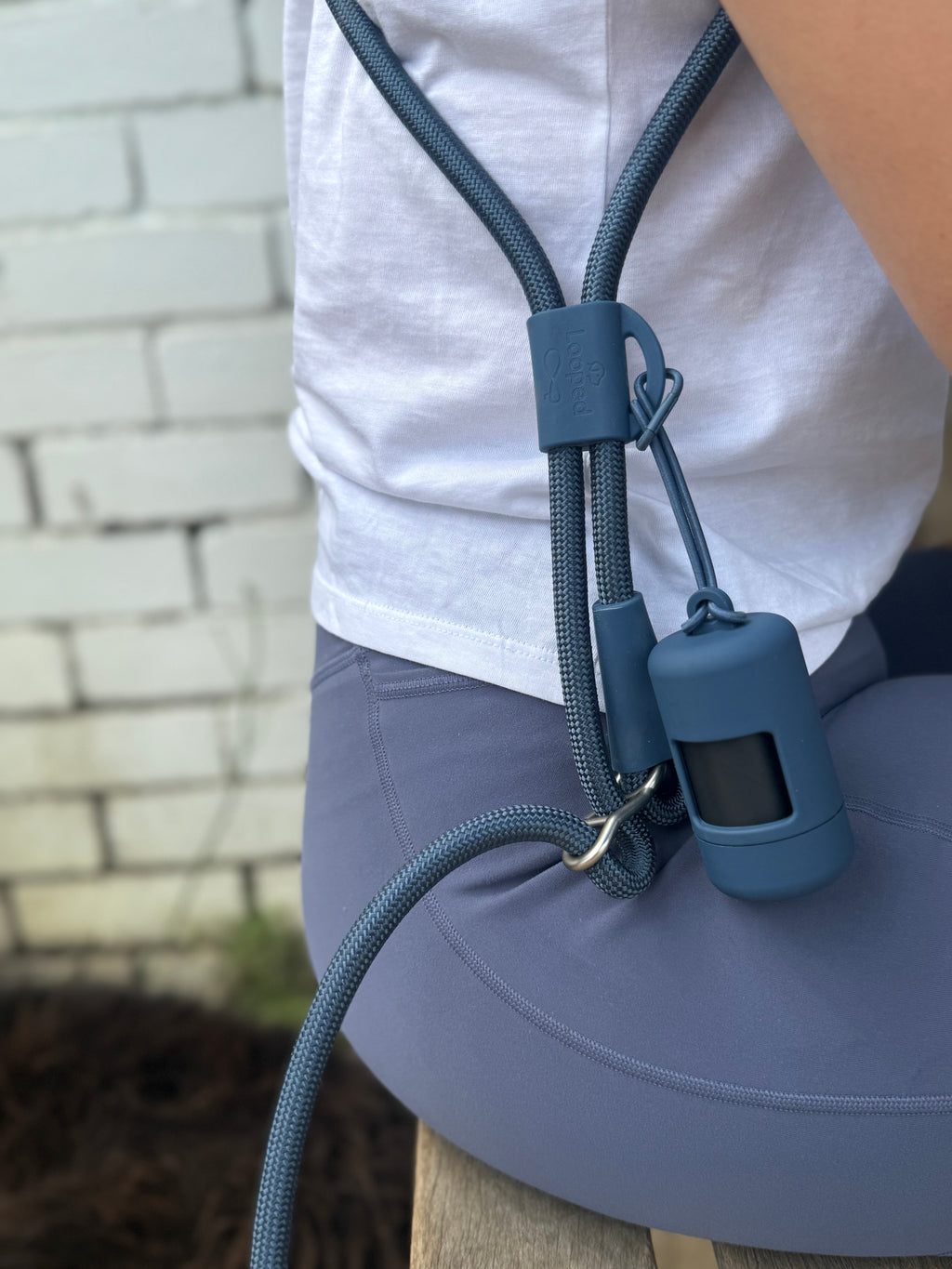 Deep sea blue hands-free leash